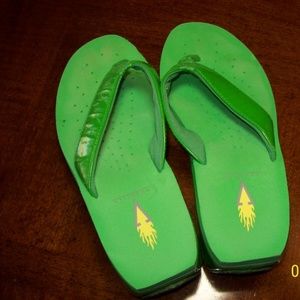 Volatile Green Tanorama Style Wedge Flip Flop